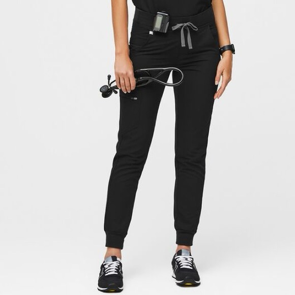 Figs Pants - Figs Zamora Jogger Black Scrub Pants